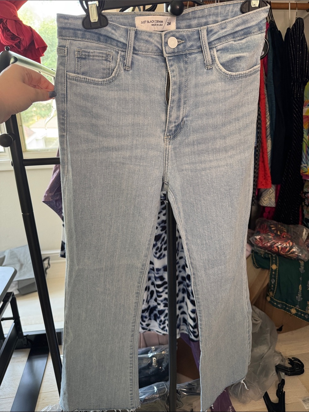 Just Black Cropped Flare Jeans